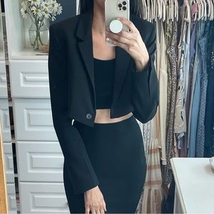Zara black cropped Blazer